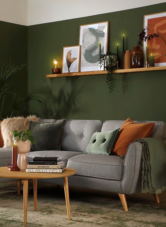 rust and grey - What colours go with grey sofa