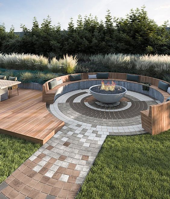 fire pit patio paver ideas 